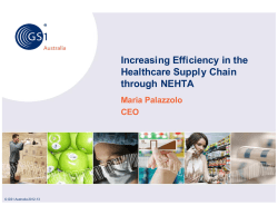 Increasing Efficiency in the Healthcare Supply Chain through NEHTA