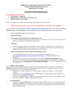 Graduate Clinical Requirements