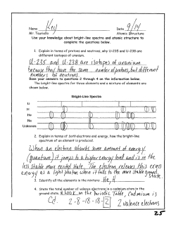 Atomic Structure Packet answer key 25,26