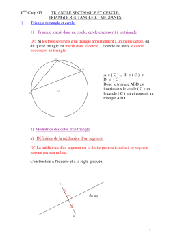cours chap G6 triangle rectangle et cercle
