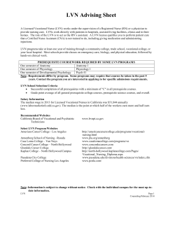 LVN Advising Sheet - Los Angeles City College