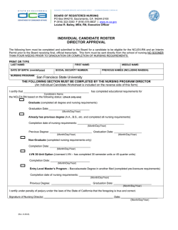 Individual Candidate Roster - San Francisco State University