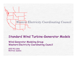 Standard Wind Turbine-Generator Models