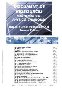 Document de Ressources Mathématico-physico