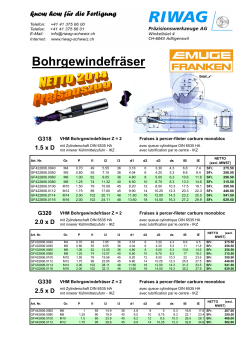 EMUGE Bohrgewindefräsen 2014 - Riwag Präzisionswerkzeuge AG