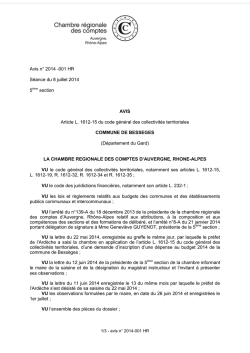Avis de contrôle budgétaire 2014-001 HR