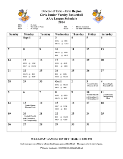 Girls JV Basketball Schedule