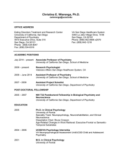 CV CWierenga - Department of Psychiatry