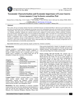 Taxonomic Characterisation and Economic importance of