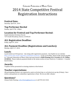 2014 State Competitive Festival Registration Instructions