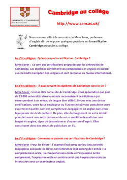 http://www.cam.ac.uk/ - Ecole et coll&egrave;ge Sainte Macre