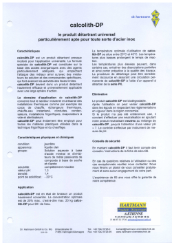 HARTMANN Produits D&Atilde;&copy;tartrants CALCOLITH DP Inox 20 40