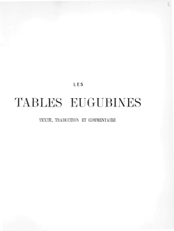 Les Tables Eugubines, texte, traduction et commentaire avec une