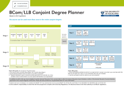 BCom/LLB Conjoint Degree Planner