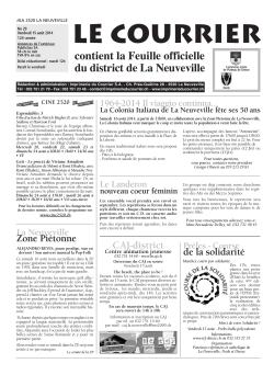 No 29 - 15 août - Imprimerie du Courrier, La Neuveville