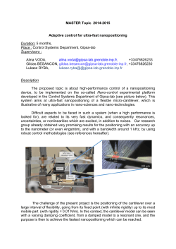 MASTER Topic 2014-2015 Adaptive control for ultra-fast - GIPSA-lab
