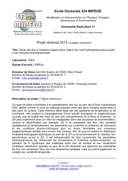 Ecole Doctorale 534 MIPEGE Projet doctoral 2014 (3 pages