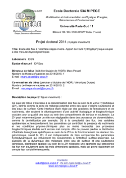 Ecole Doctorale 534 MIPEGE Projet doctoral 2014 (3 pages