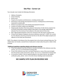 Site Plan - Corner Lot SEE SAMPLE SITE PLAN ON REVERSE SIDE