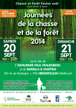 Journ&eacute;es de la chasse et de la for&ecirc;t 2014