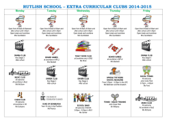 RUTLISH SCHOOL – EXTRA CURRICULAR CLUBS 2014-2015