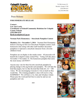 FOR IMMEDIATE RELEASE Contact: Lou Ann Lardy Coordinator of