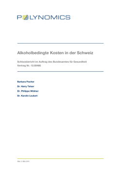 Alkoholbedingte Kosten in der Schweiz