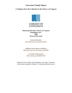 Grosvenor Family Papers [finding aid]. Library of Congress. [PDF