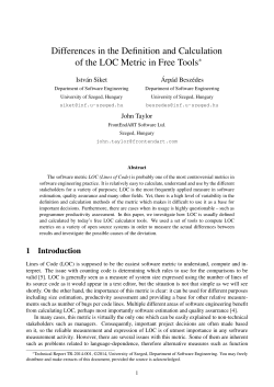 Differences in the Definition and Calculation of the LOC Metric in