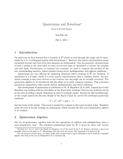 Quaternions and Rotations∗