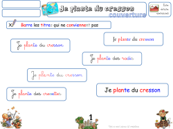 Je plante du cresson