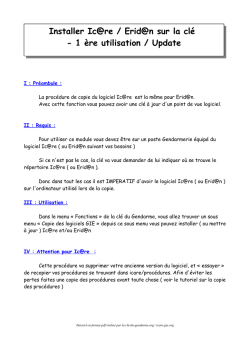 Installer Ic@re / Erid@n sur la cl&eacute; - 1 &egrave;re