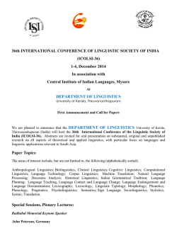 ICOLSI-36 - Linguistic Society Of India