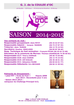 Book Saison 2014-2015