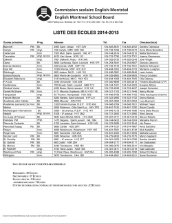 Liste des écoles 2014