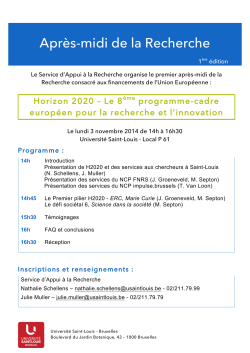 Programme pm de la Recherche - 1 - Université Saint