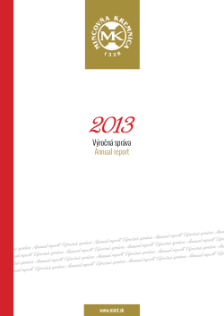 rok 2013 (PDF) - Mincovňa Kremnica