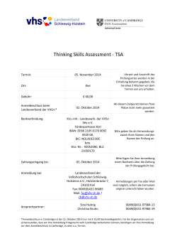 Thinking Skills Assessment - TSA
