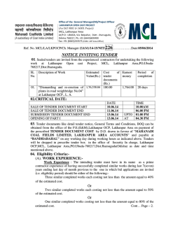 NOTICE INVITING TENDER