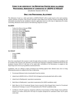 Guidelines for Verification of Documents at Reporting