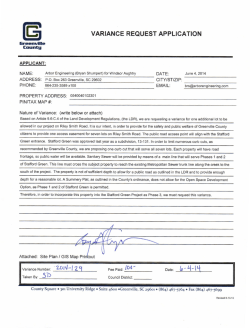 Stafford Green III Variance Application VA-2014