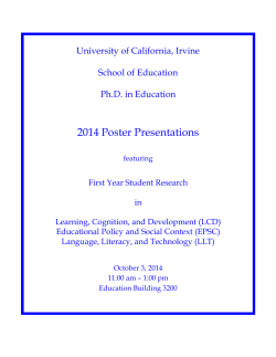 2014 Poster Presentations - School of Education
