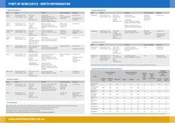 Port of neWcastle - Berth inforMation
