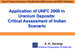 Application of UNFC 2009 in Uranium Deposits: Critical