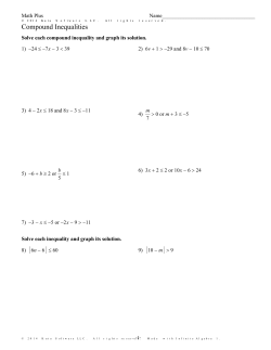 Infinite Algebra 1 - Compound Inequalities