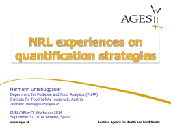 NRL experiences on quantification strategies