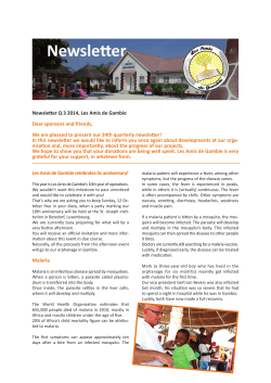 Newsletter Q 3 2014, Les Amis de Gambie Dear sponsors and