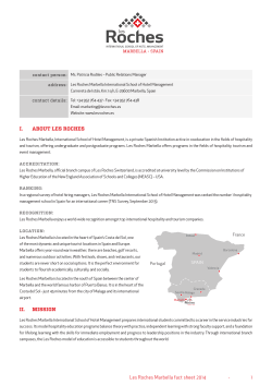 Les Roches Marbella fact sheet 2014