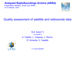 Quality assessment of satellite and radiosonde data