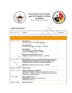 Disponibilit&eacute;s du 29/03/2015 au 02/04/2015